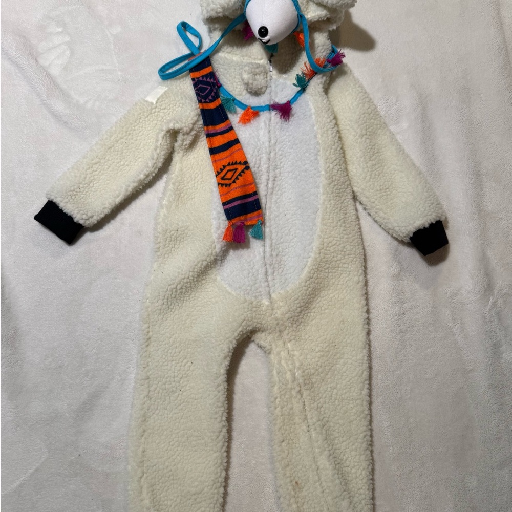 Cozy Cream Kids One Piece with Colorful Scarf